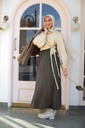 Olive Satin Accordion Skirt