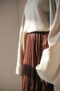 Chocolate Satin Accordion Skirt