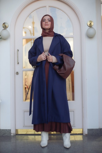 Navy Vague Girl Coat