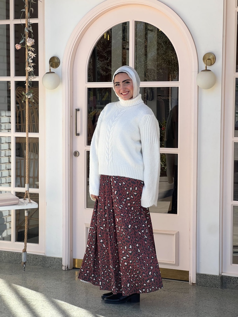 Oxblood Cheetah Skirt