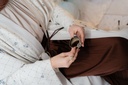 Chocolate Satin Accordion Skirt