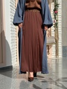 Chocolate Satin Accordion Skirt