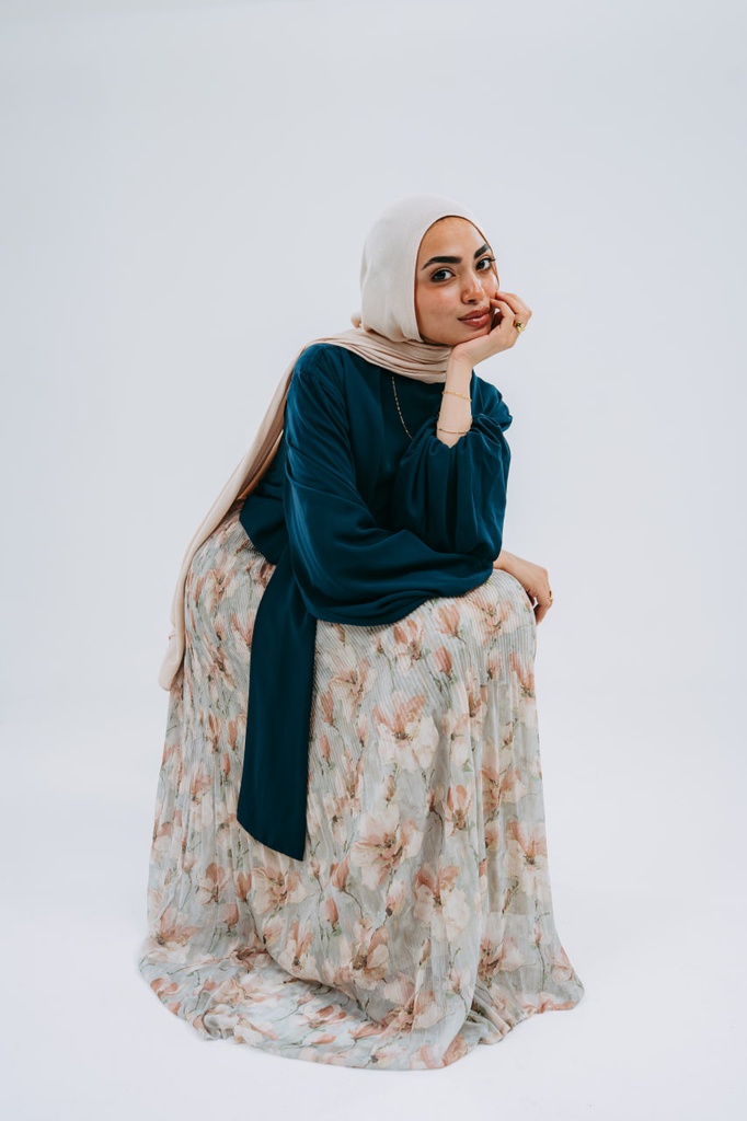 Teal Louvre Blouse
