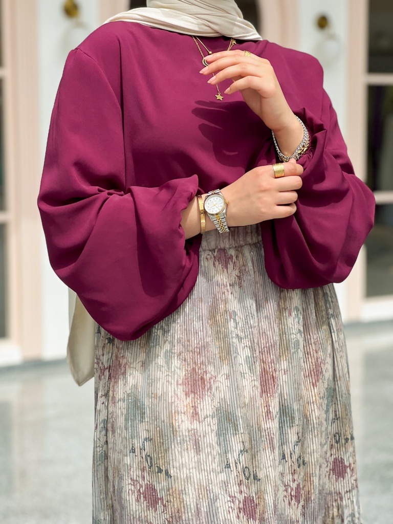 Burgundy Louvre Blouse