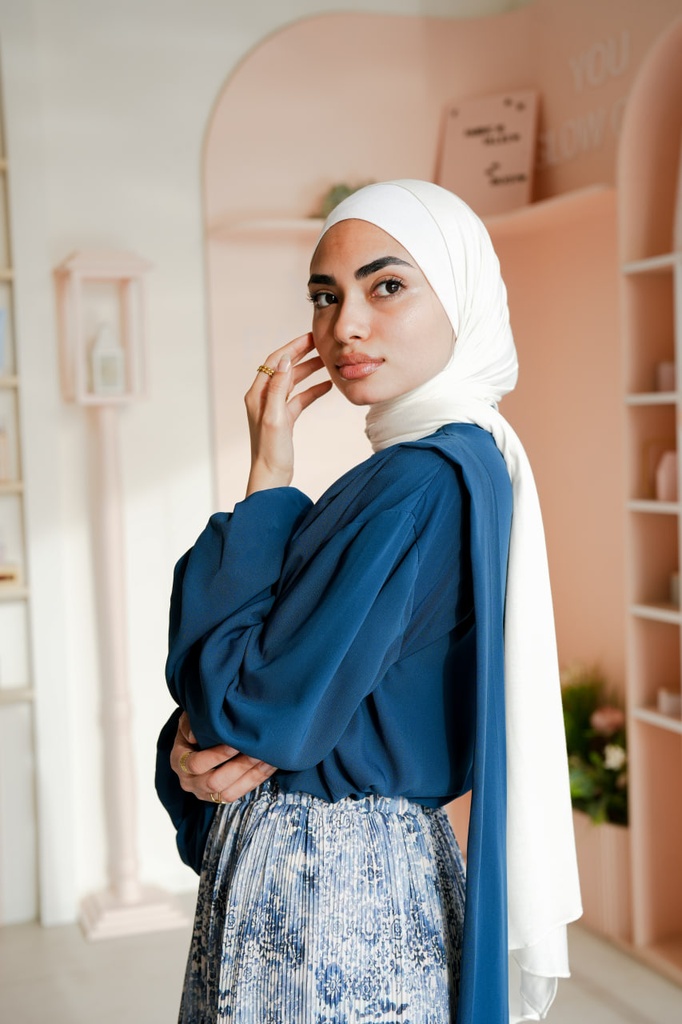 Teal Louvre Blouse