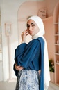 Teal Louvre Blouse