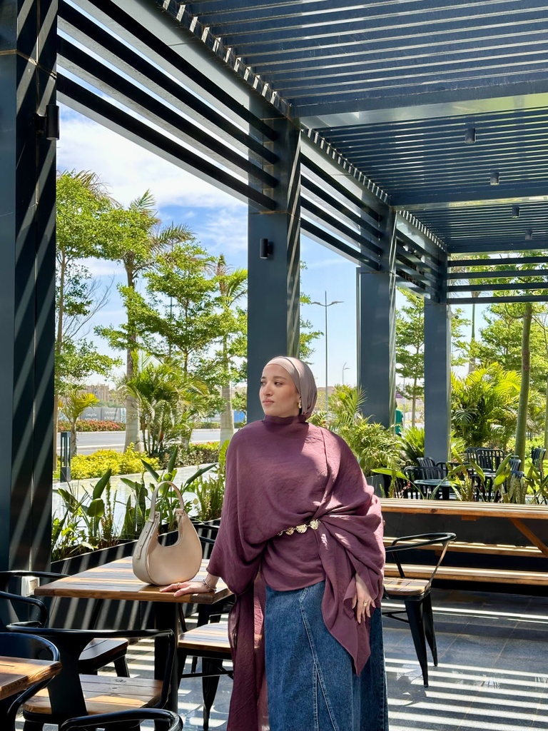 Plum Swan Cape Blouse