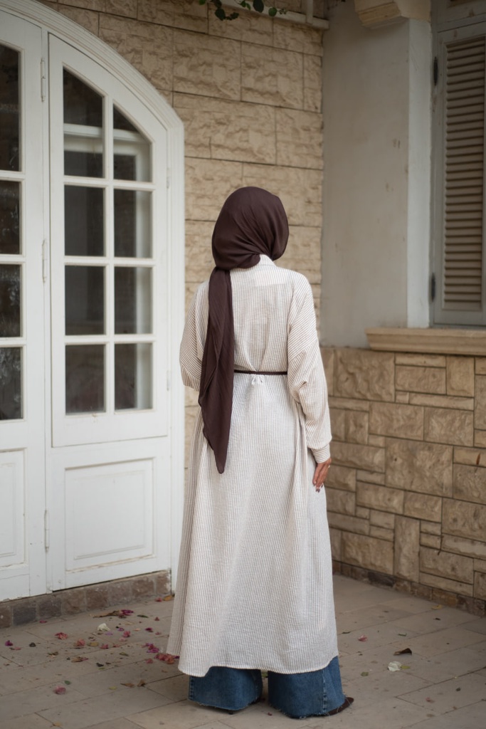 Beige Stripea Shirt 