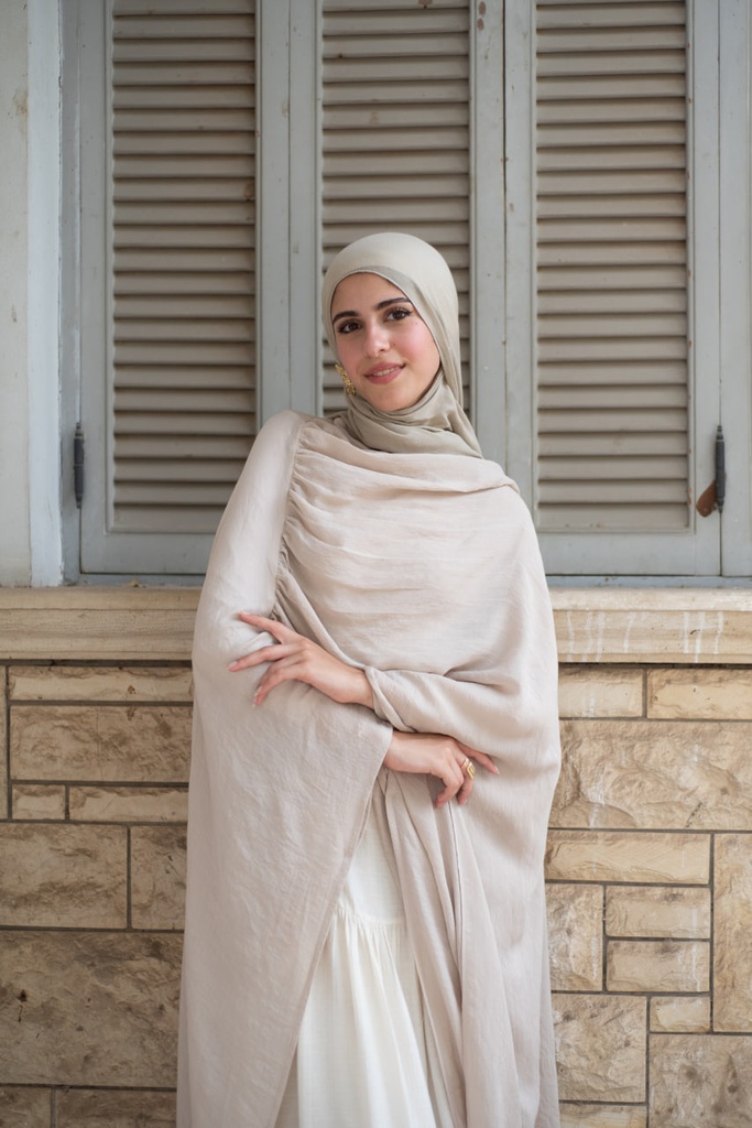 Beige Swan Cape Blouse