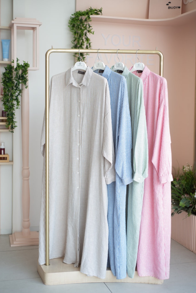 Beige Stripea Shirt 