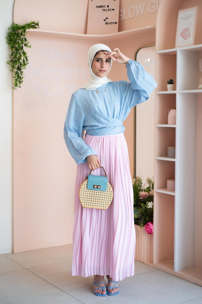 Pink Pleated Skirt 