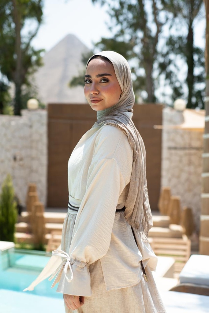 Beige Whirl Skirt   