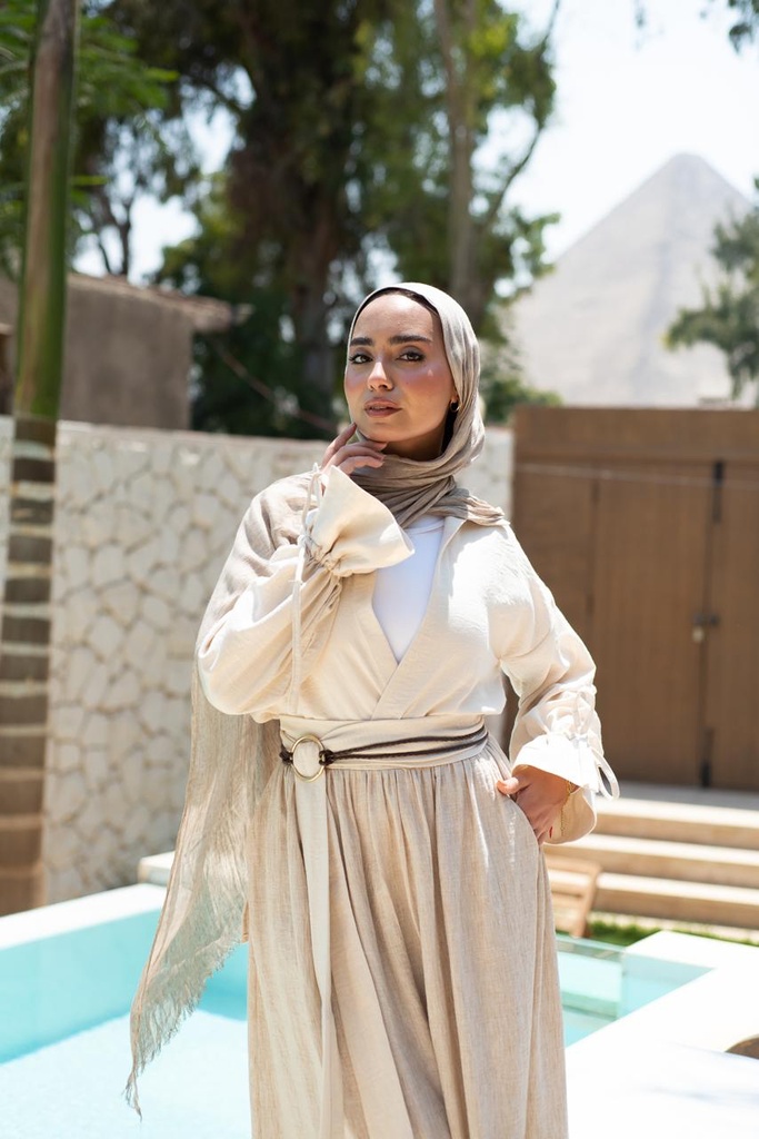 Beige Whirl Skirt   