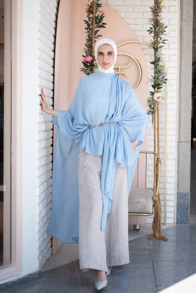 Sky Swan Cape Blouse