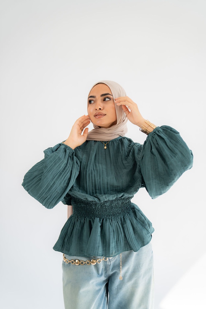 Teal Candlelight Blouse