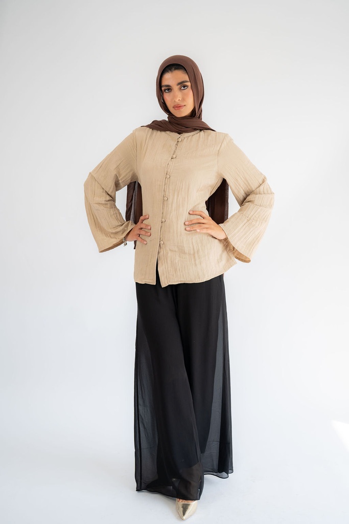 Black Aura Chiffon Pants