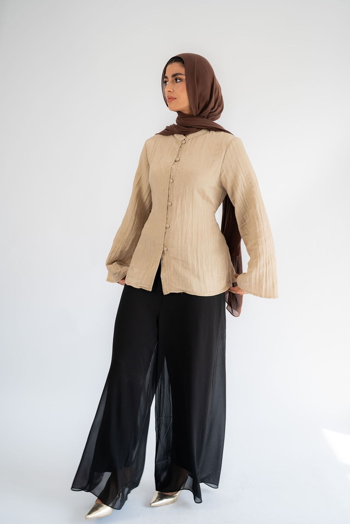 Black Aura Chiffon Pants