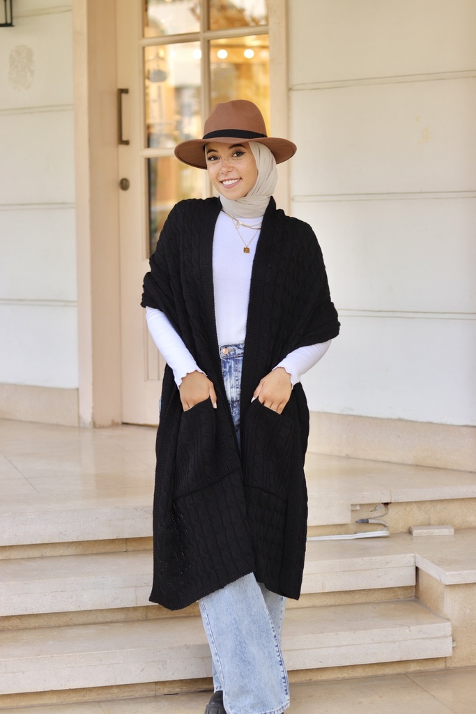 Poppy Black Shawl