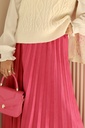 Fuchsia Accordion Suede Skirt