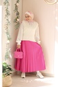 Fuchsia Accordion Suede Skirt