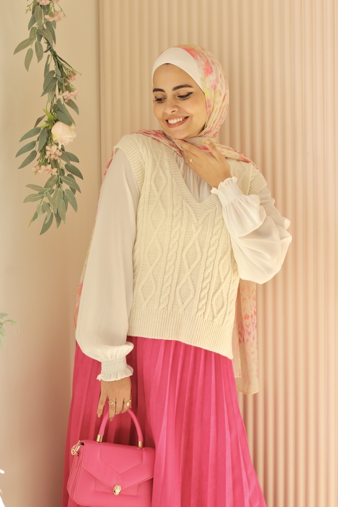 Fuchsia Accordion Suede Skirt