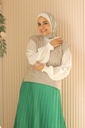 Green Accordion Suede Skirt