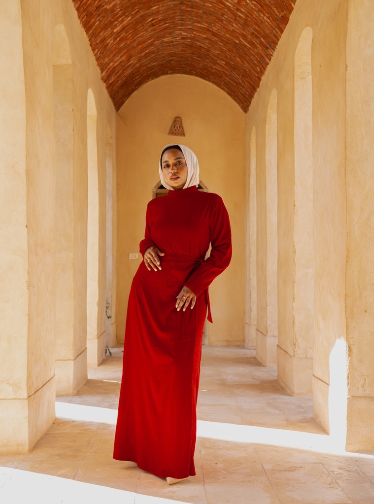 Red Aleena Wrap Dress