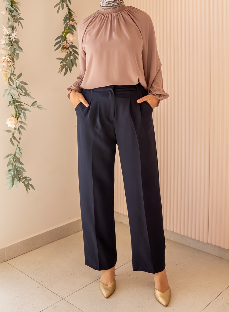 Coffee Turtleneck Blouse