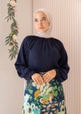 Dark Blue Turtleneck Blouse