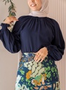Dark Blue Turtleneck Blouse