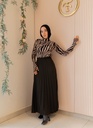 Black Satin Accordion Skirt