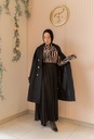 Black Satin Accordion Skirt