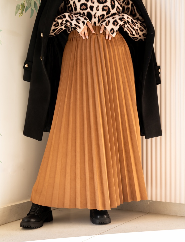 Havan Accordion Suede Skirt
