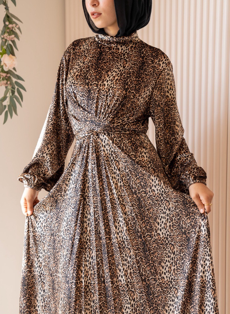 Feline Pleated Dress