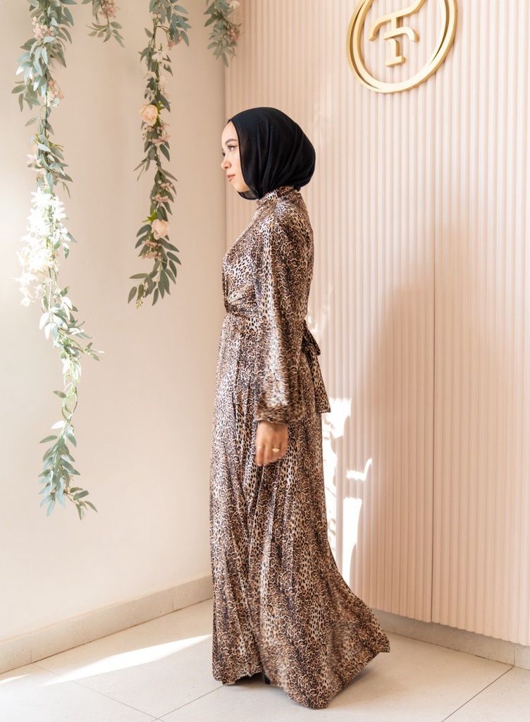 Feline Pleated Dress