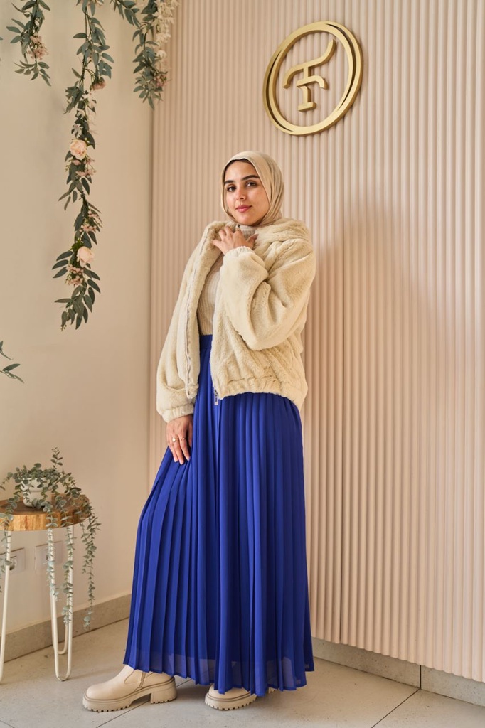 Royal Blue Pleated Skirt