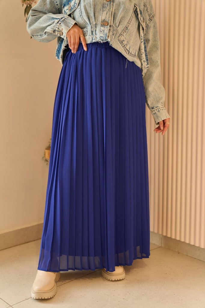 Royal Blue Pleated Skirt