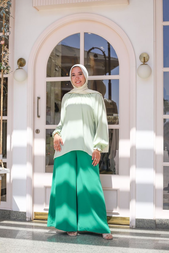 Lime Turtleneck Blouse