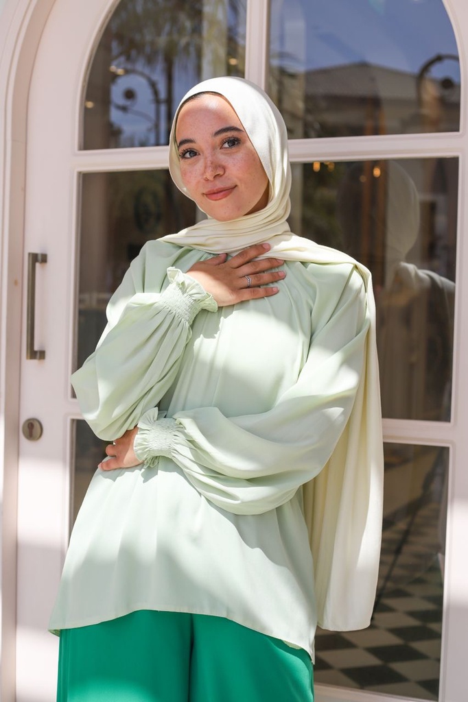 Lime Turtleneck Blouse