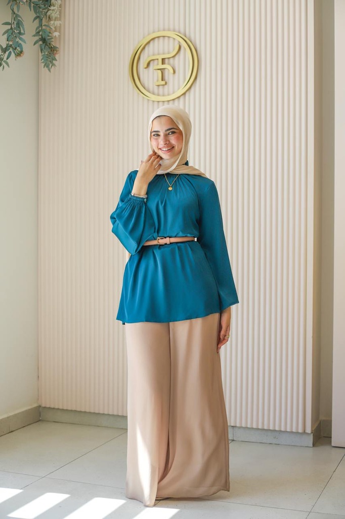 Tan Aura Chiffon Pants 