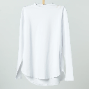 Double Layer Long Fit Long Sleeves Basic T-Shirt- White