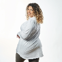 Double Layer Long Fit Long Sleeves Basic T-Shirt- White