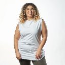 Double Layer Long Fit Sleeveless Basic T-Shirt-White