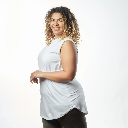Double Layer Long Fit Sleeveless Basic T-Shirt-White