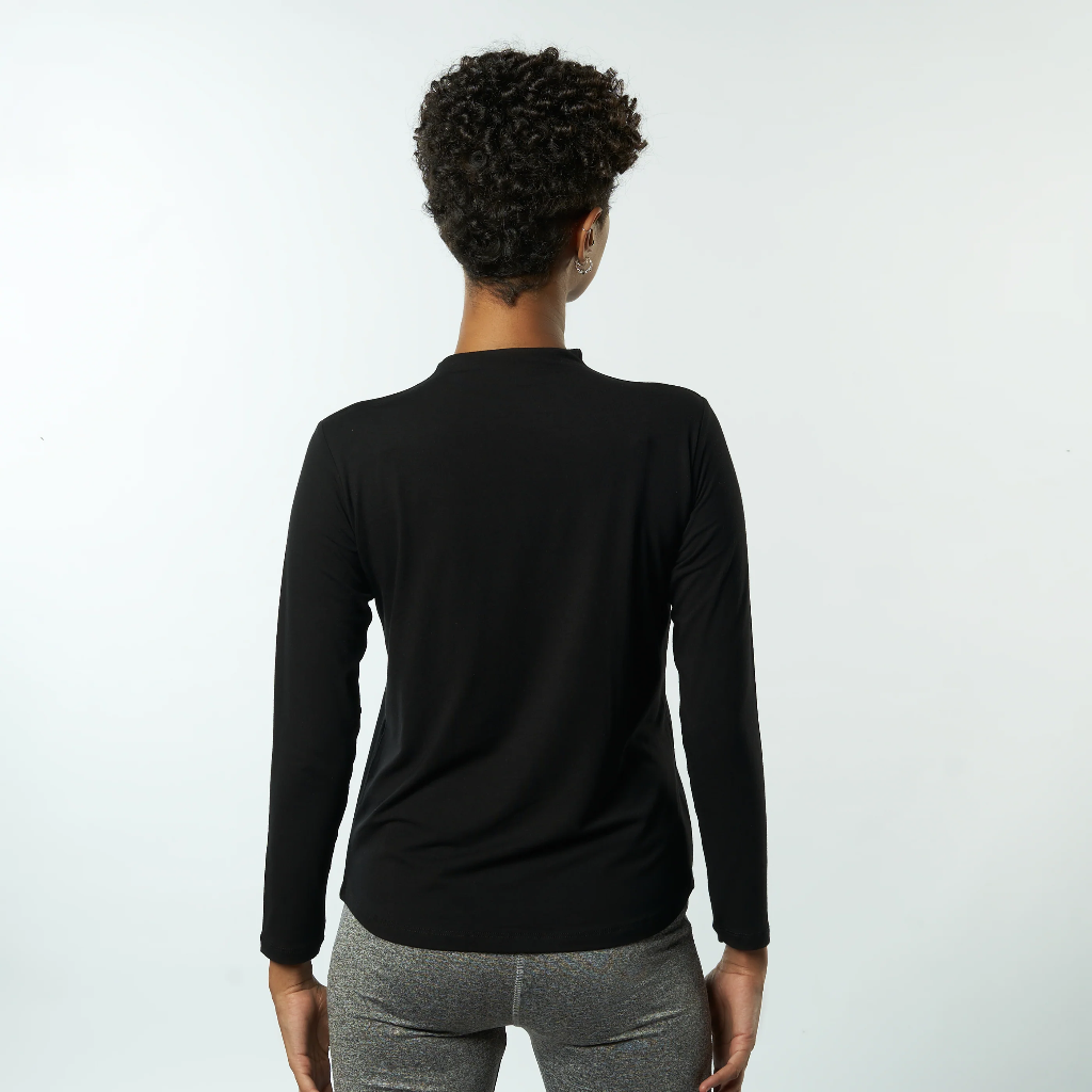 Double Layer Long Sleeves Undershirt-Black