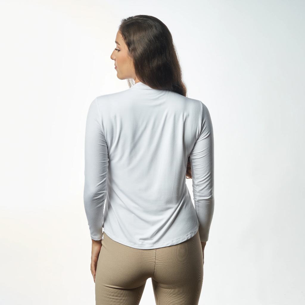 Double Layer Long Sleeves Undershirt-White