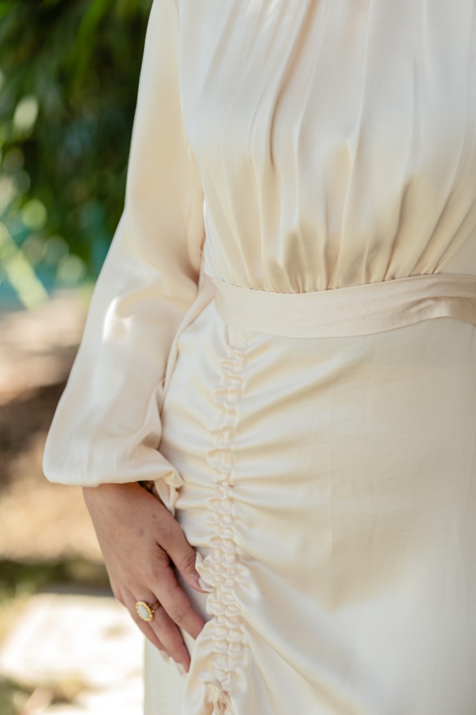 Crème Mural Dress