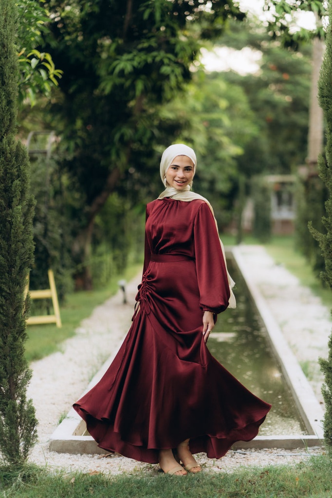 Maroon Mural Dress