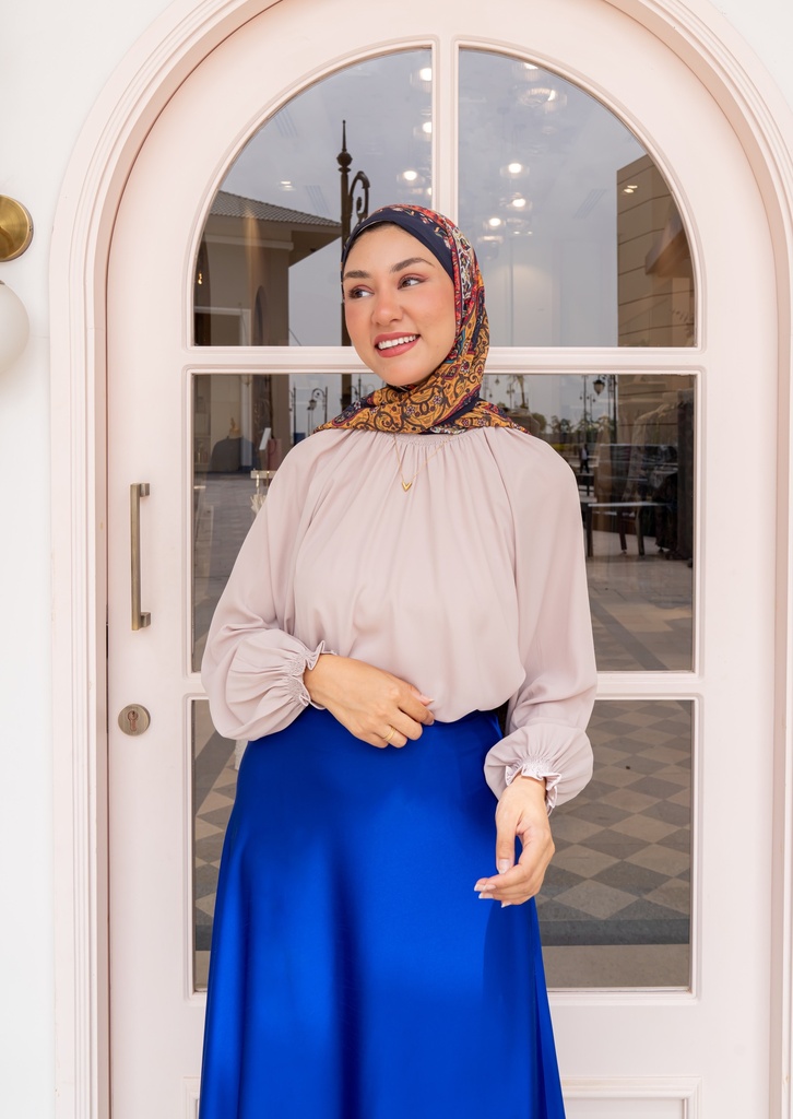 Tan Turtleneck Blouse