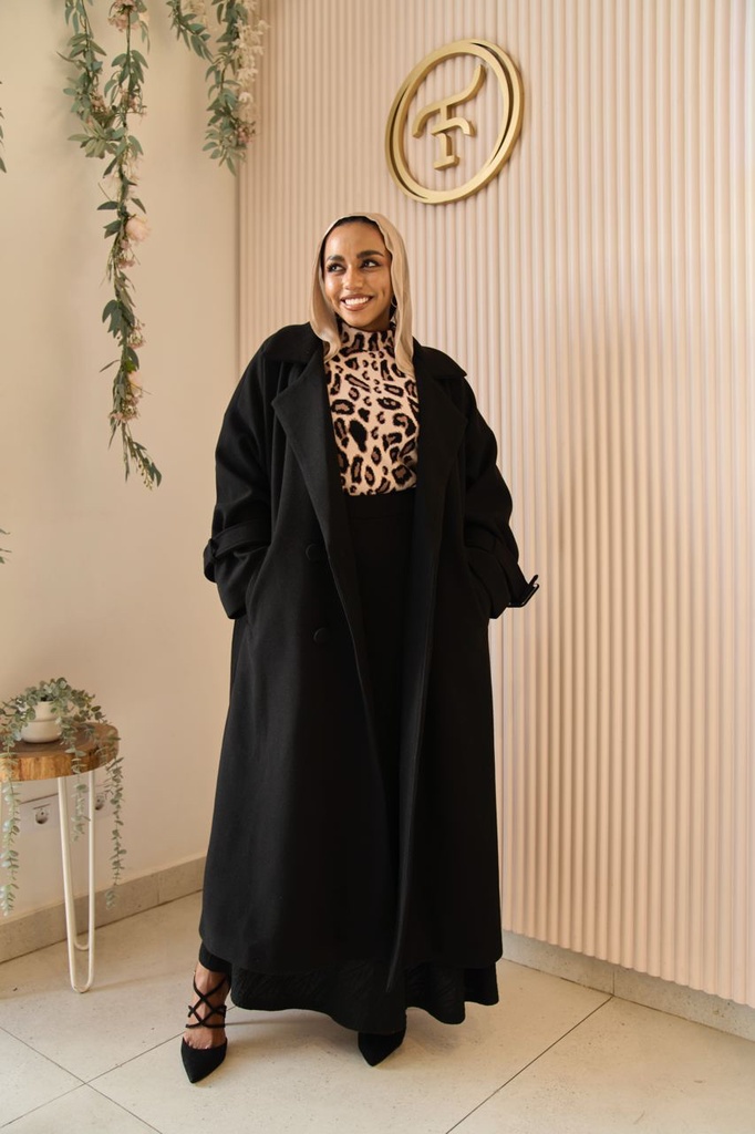 Black Rue Trench Coat